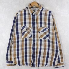 画像1: 70〜80's FIVE BROTHER USA製 チェック柄 ヘビーネルシャツ XL (1)