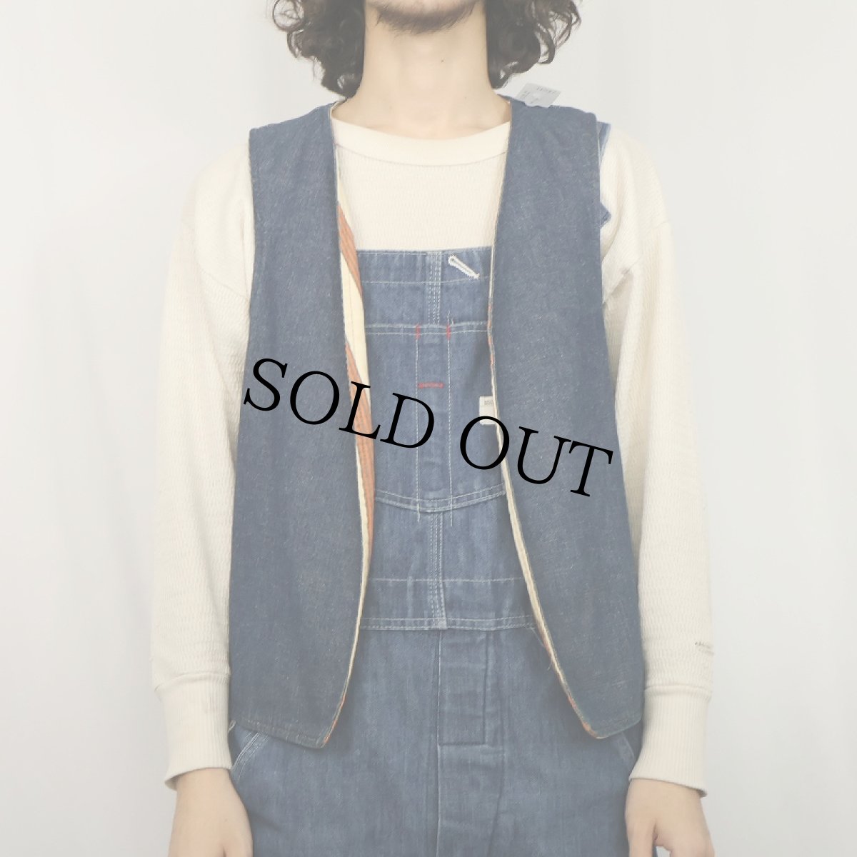 画像3: ストライプ柄×デニム リバーシブルベスト (3)