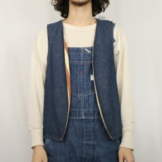 画像3: ストライプ柄×デニム リバーシブルベスト (3)