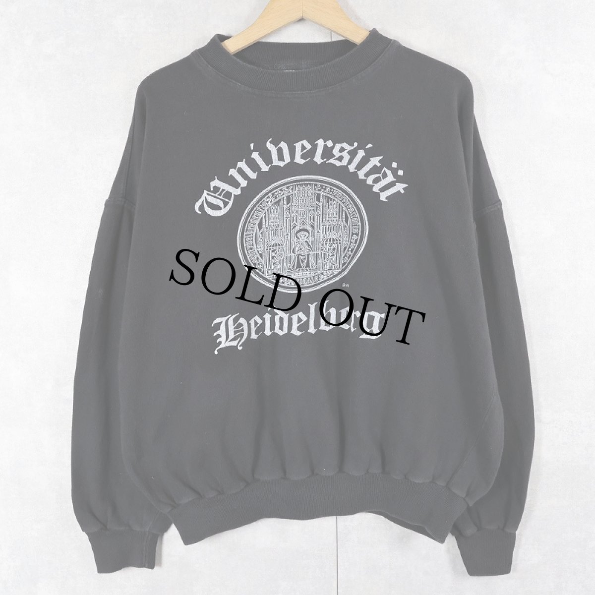 画像1: EURO "Universitat Heidelberg" プリントスウェット BLACK XL (1)