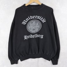 画像1: EURO "Universitat Heidelberg" プリントスウェット BLACK XL (1)