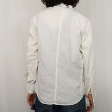 画像3: ARMANI COLLEZIONI ストライプ柄 バンドカラーコットンシャツ M (3)