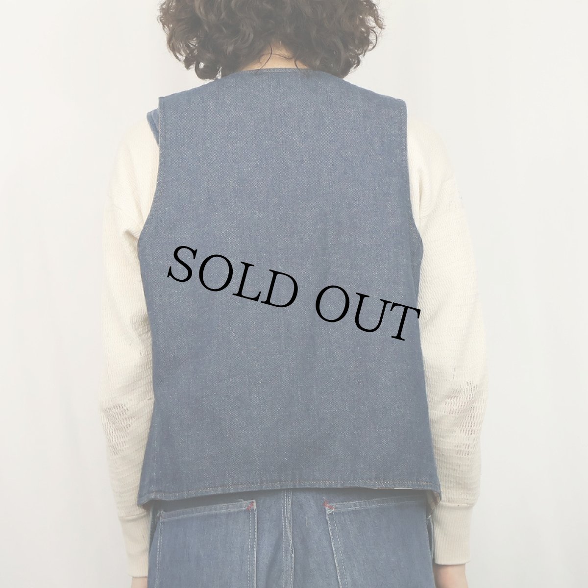 画像4: ストライプ柄×デニム リバーシブルベスト (4)