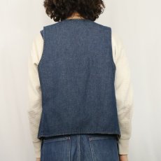 画像4: ストライプ柄×デニム リバーシブルベスト (4)