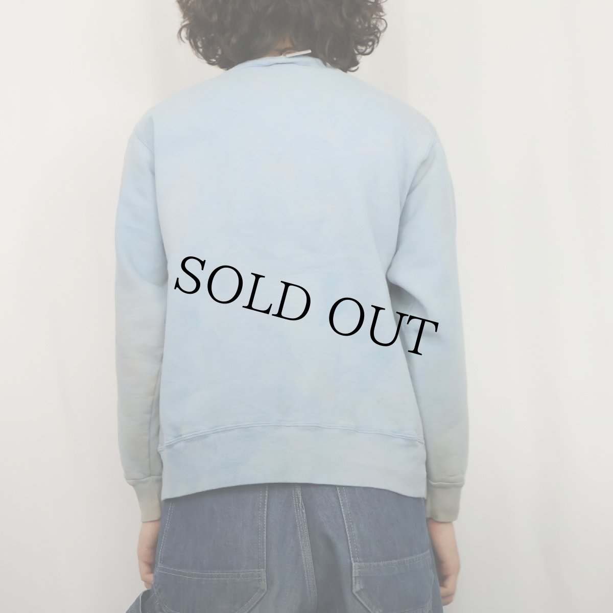 画像3: 80〜90's Champion USA製 青刺繍タグ 中期 前V無地スウェット L (3)