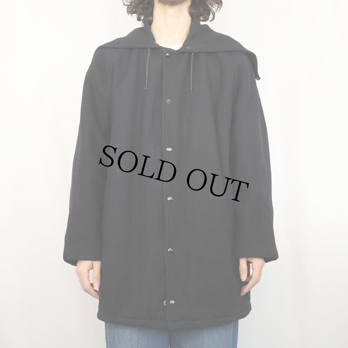 画像3: 50〜60's USA製 "XAVERIAN" ラビットフード カデットコート BLACK L (3)