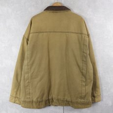 画像2: LBBS レザー×コーデュロイ切り替え コットンダックジャケット XL (2)