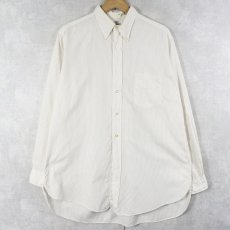 画像1: 60's Parks-Chambers 3点留め マチ付き ストライプ柄 ボタンダウンコットンシャツ SIZE16-5 (1)