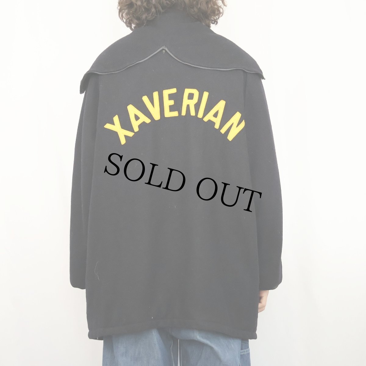 画像4: 50〜60's USA製 "XAVERIAN" ラビットフード カデットコート BLACK L (4)