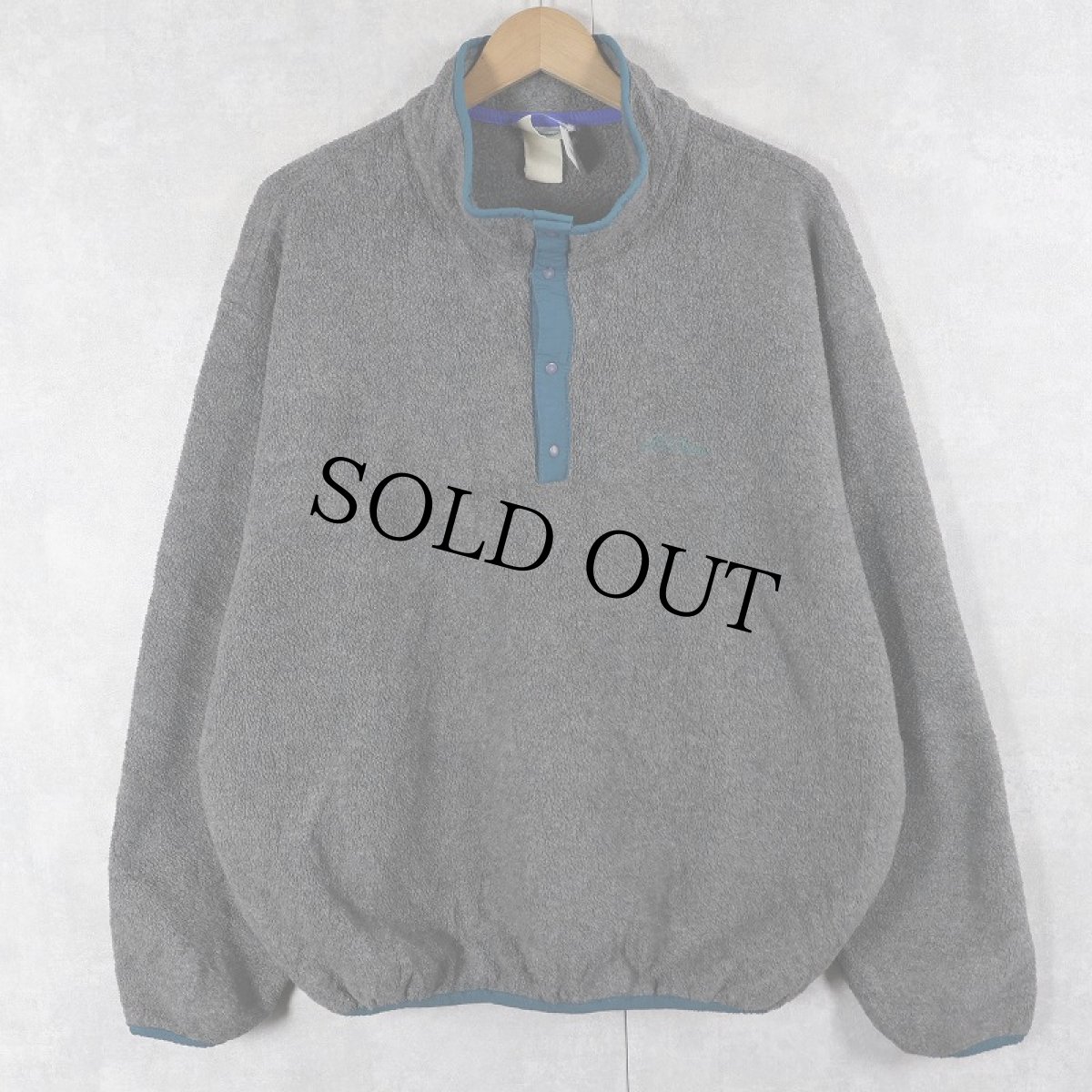 画像1: 80〜90's L.L.Bean 筆記体ロゴ刺繍 ハーフスナップ フリースジャケット (1)