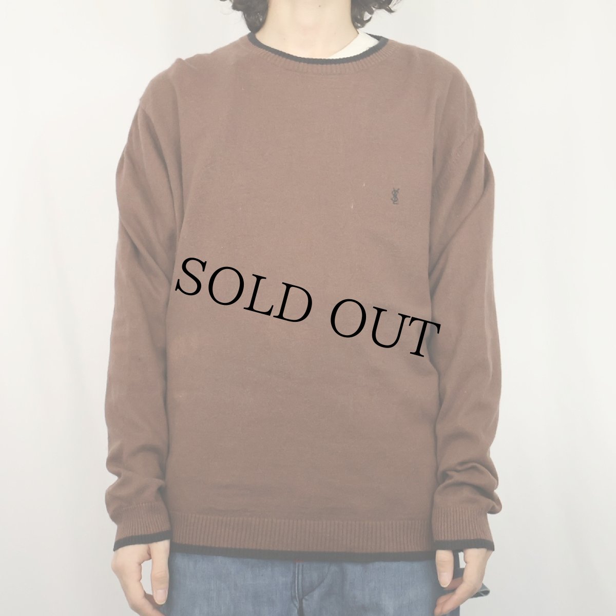 画像2: Yves Saint-Laurent カシミアニットセーター L (2)