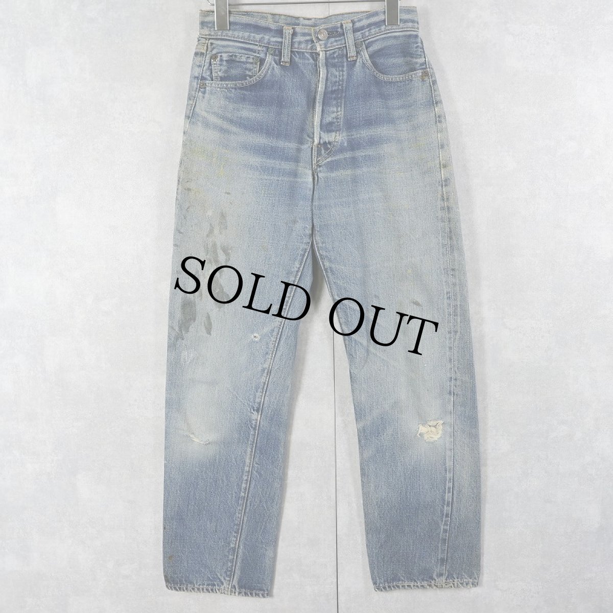 画像1: 60〜70's LEVI'S 501 BIGE デニムパンツ W27 (1)