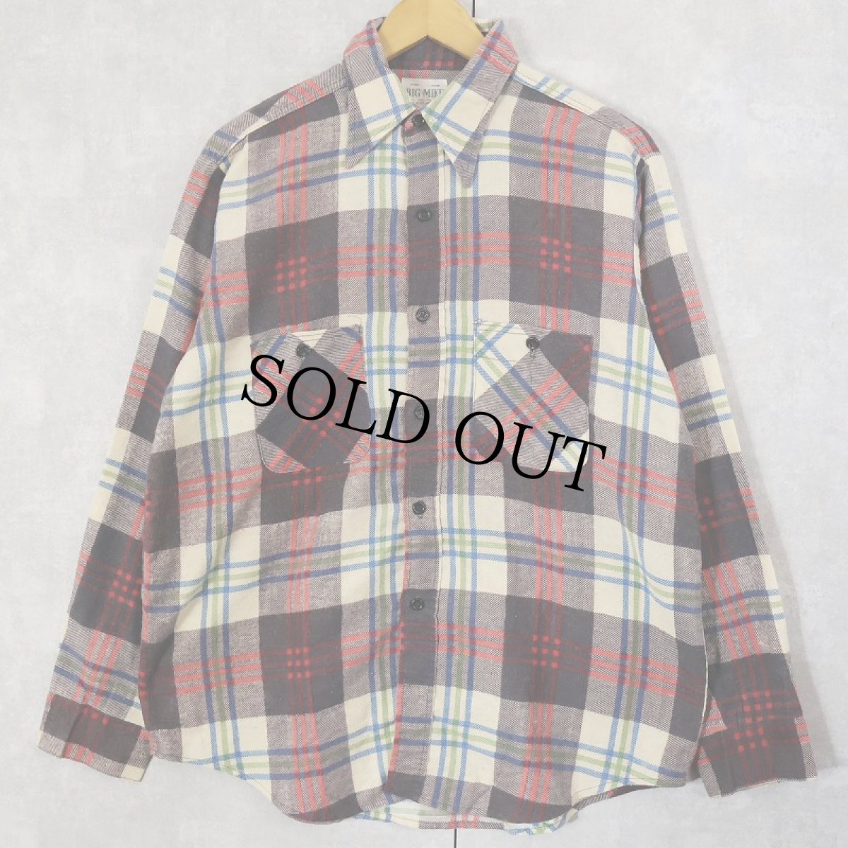 画像1: 70's BIG MIKE USA製 プリントネルシャツ M (1)