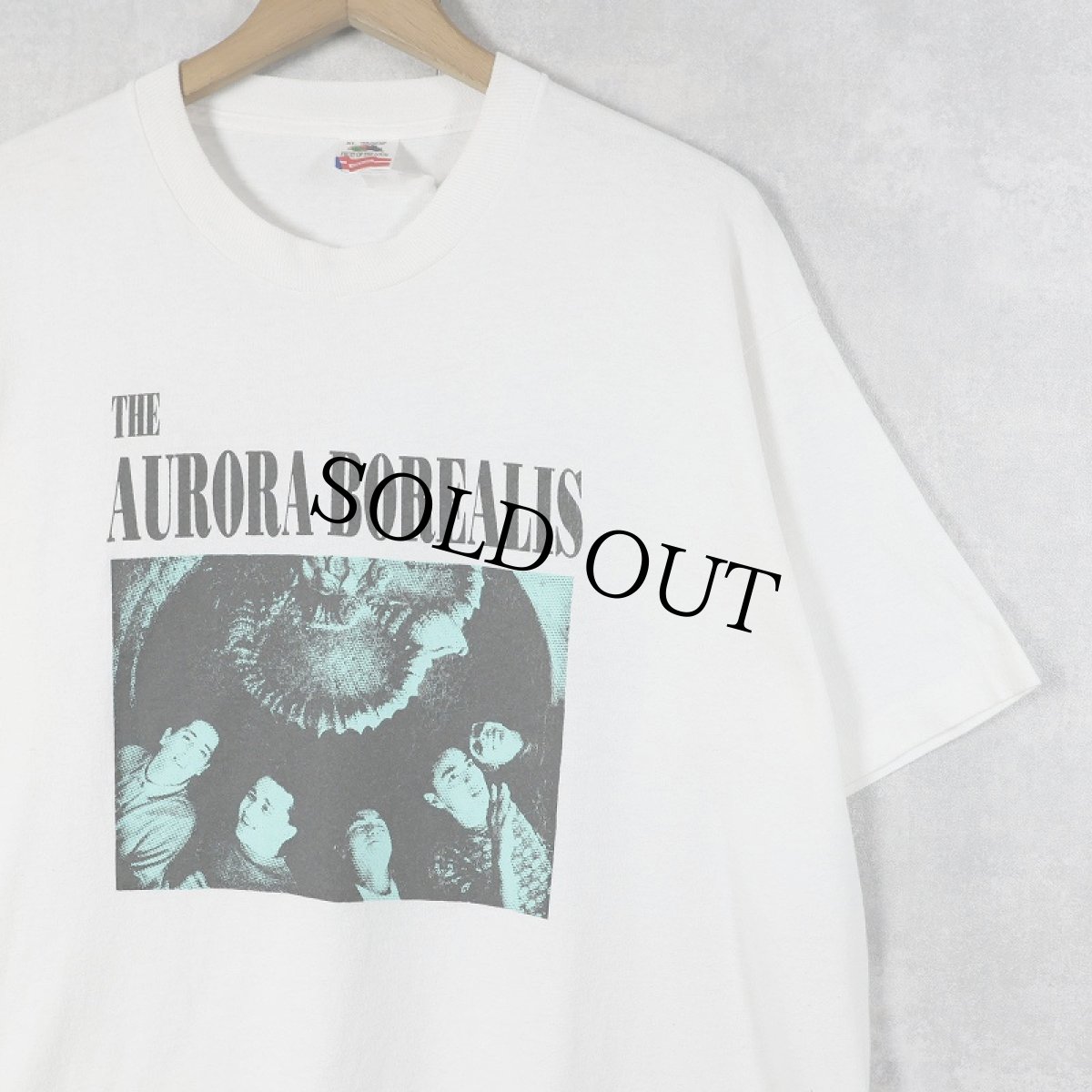 画像1: 90's Aurora Borealis USA製 ブラックメタルバンド プリントTシャツ XL (1)