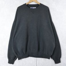画像1: 90's RUSSELL ATHLETIC USA製 前V 無地スウェット BLACK XXXL (1)