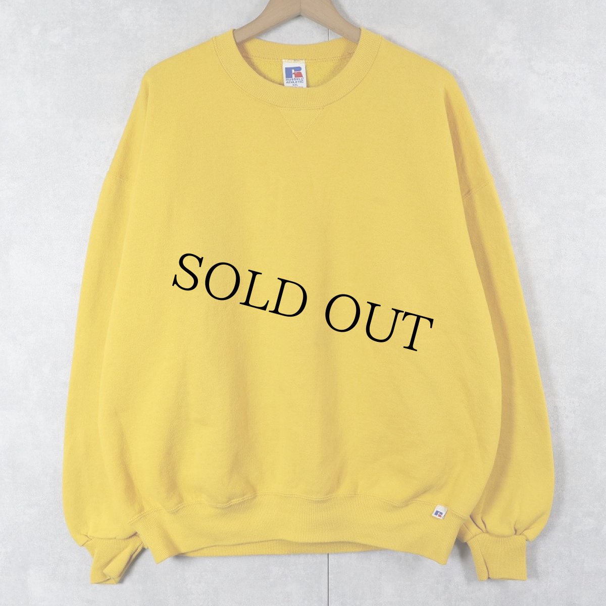 画像1: 90's RUSSELL ATHLETIC USA製 前V 無地スウェット XXL (1)