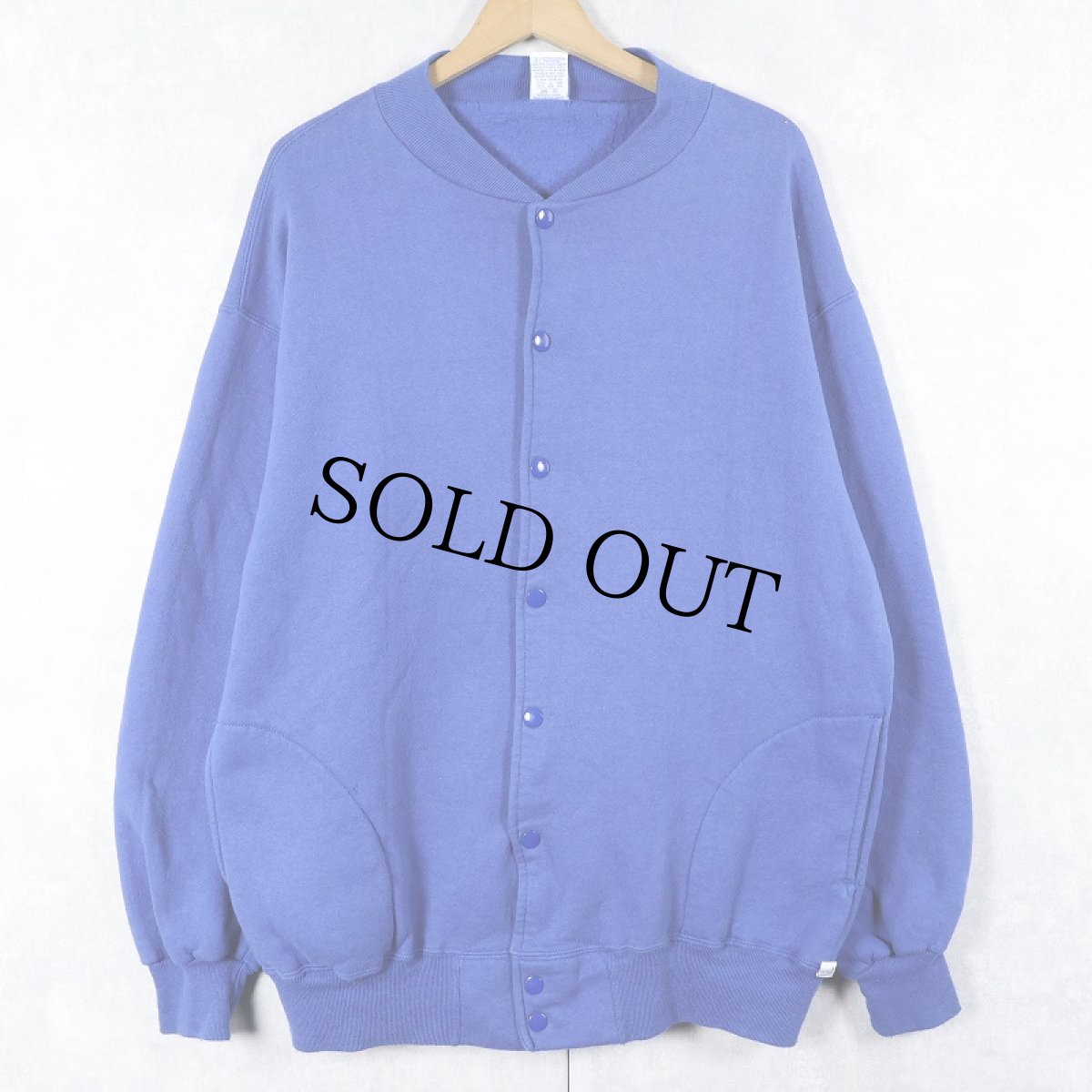 画像1: 90's RUSSELL ATHLETIC USA製 フルスナップ スウェットカーディガン XL (1)