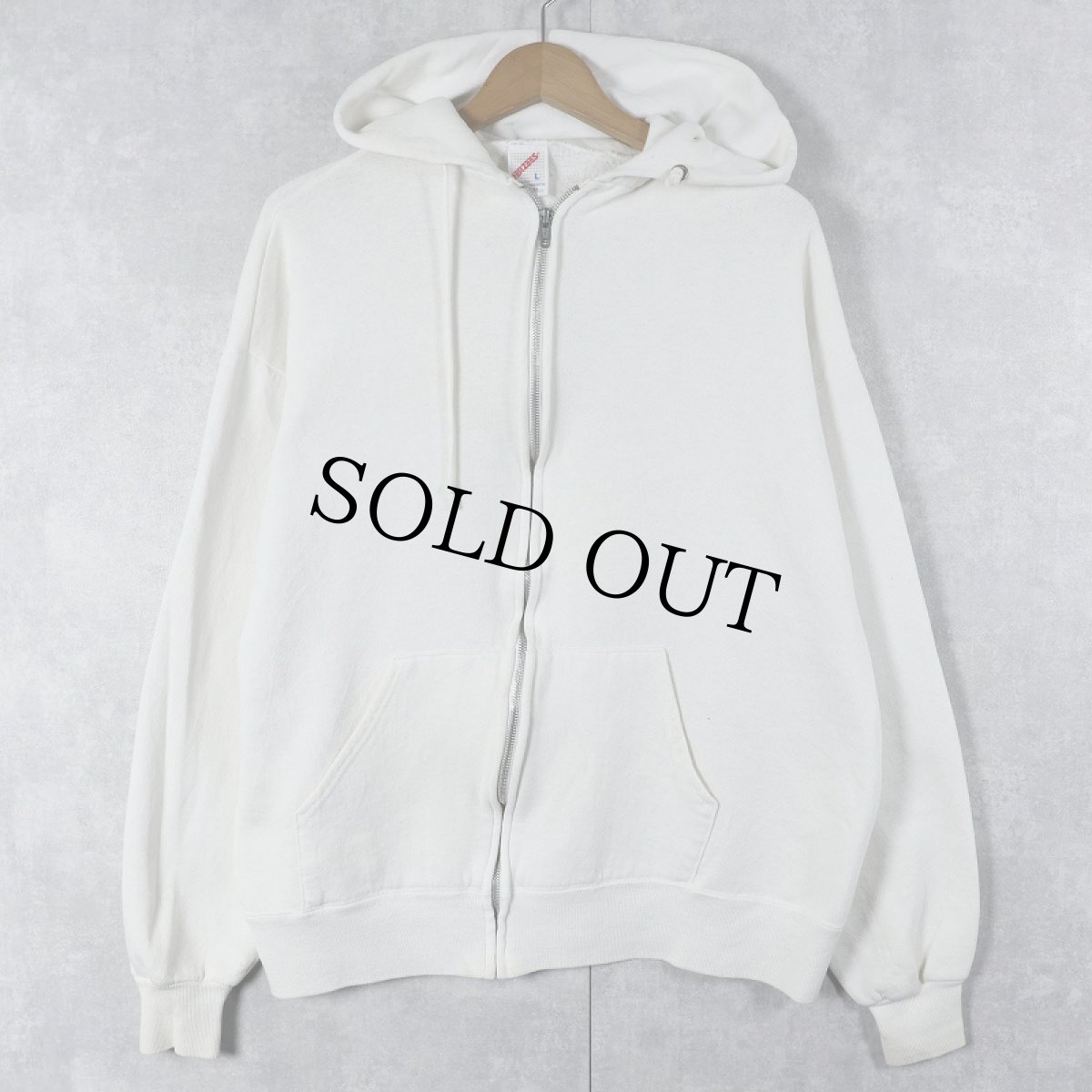 画像1: 90's JERZEES USA製 無地スウェットジップパーカー L (1)