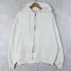 画像1: 90's JERZEES USA製 無地スウェットジップパーカー L (1)