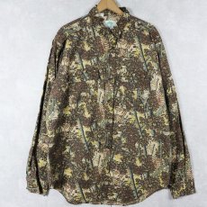 画像1: 80's BUSHLAN USA製 リアルツリーカモ柄 コットンシャツ XL (1)