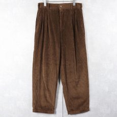 画像2: KHAKI SAFARI 2タック 太畝コーデュロイパンツ W32 (2)