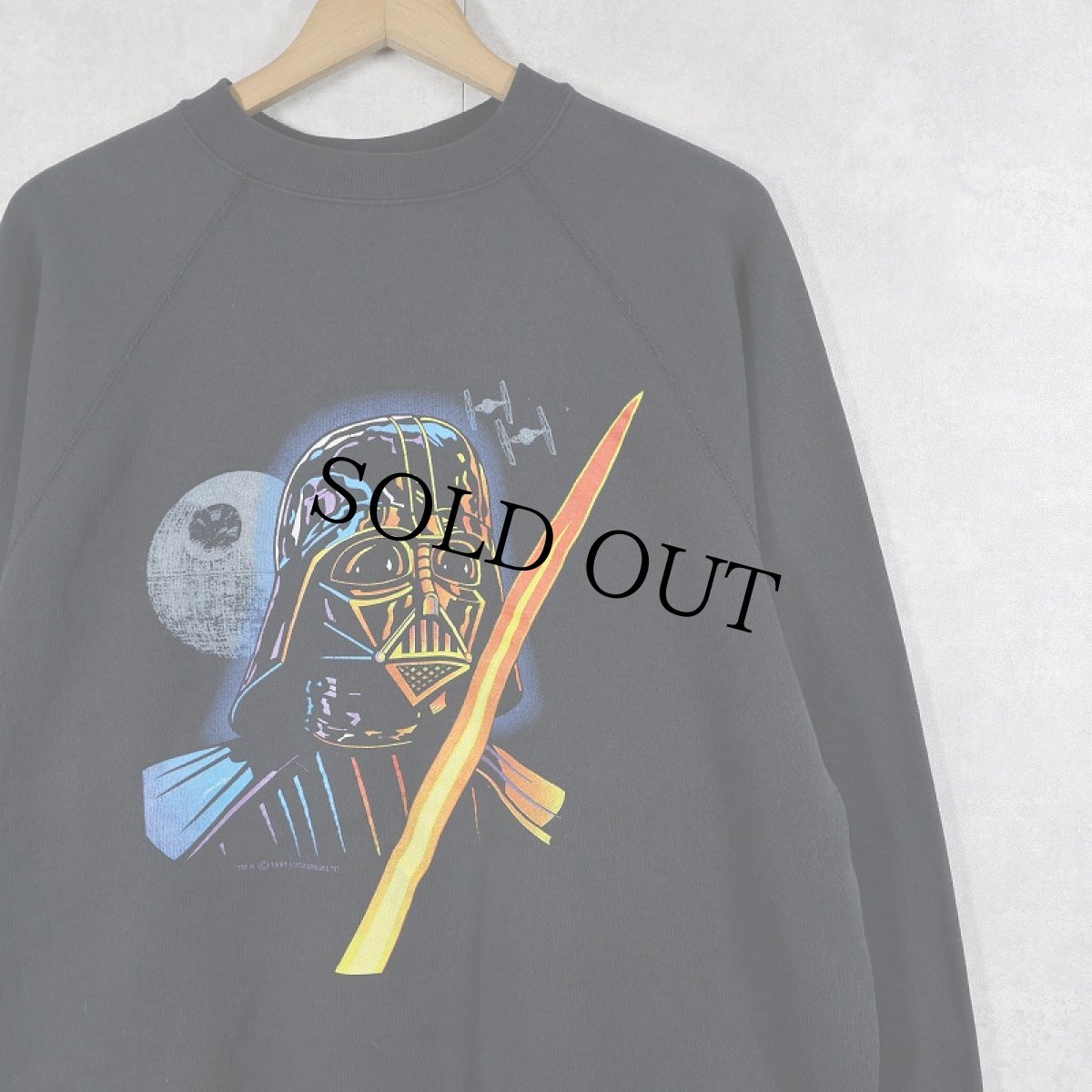画像1: 90's STAR WARS "DARTH VADER" プリントスウェット BLACK XL (1)