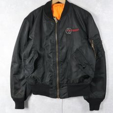 画像2: 民間品 ALPHA INDUSTRIES MA-1 TYPE  "The Martial Arts Action Network" 陰陽刺繍 フライトジャケット MEDIUM (2)