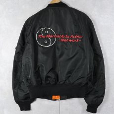 画像1: 民間品 ALPHA INDUSTRIES MA-1 TYPE  "The Martial Arts Action Network" 陰陽刺繍 フライトジャケット MEDIUM (1)