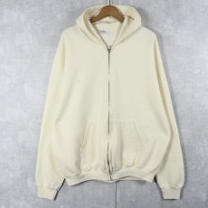 画像1: 〜90's USA製 無地スウェットジップパーカー XL (1)