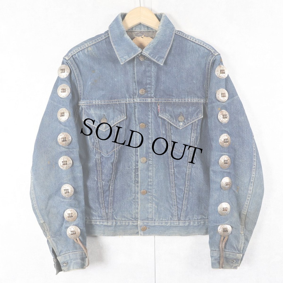 画像1: 60's LEVI'S 559 ブランケットライナー コンチョボタンカスタム デニムジャケット SIZE40 (1)