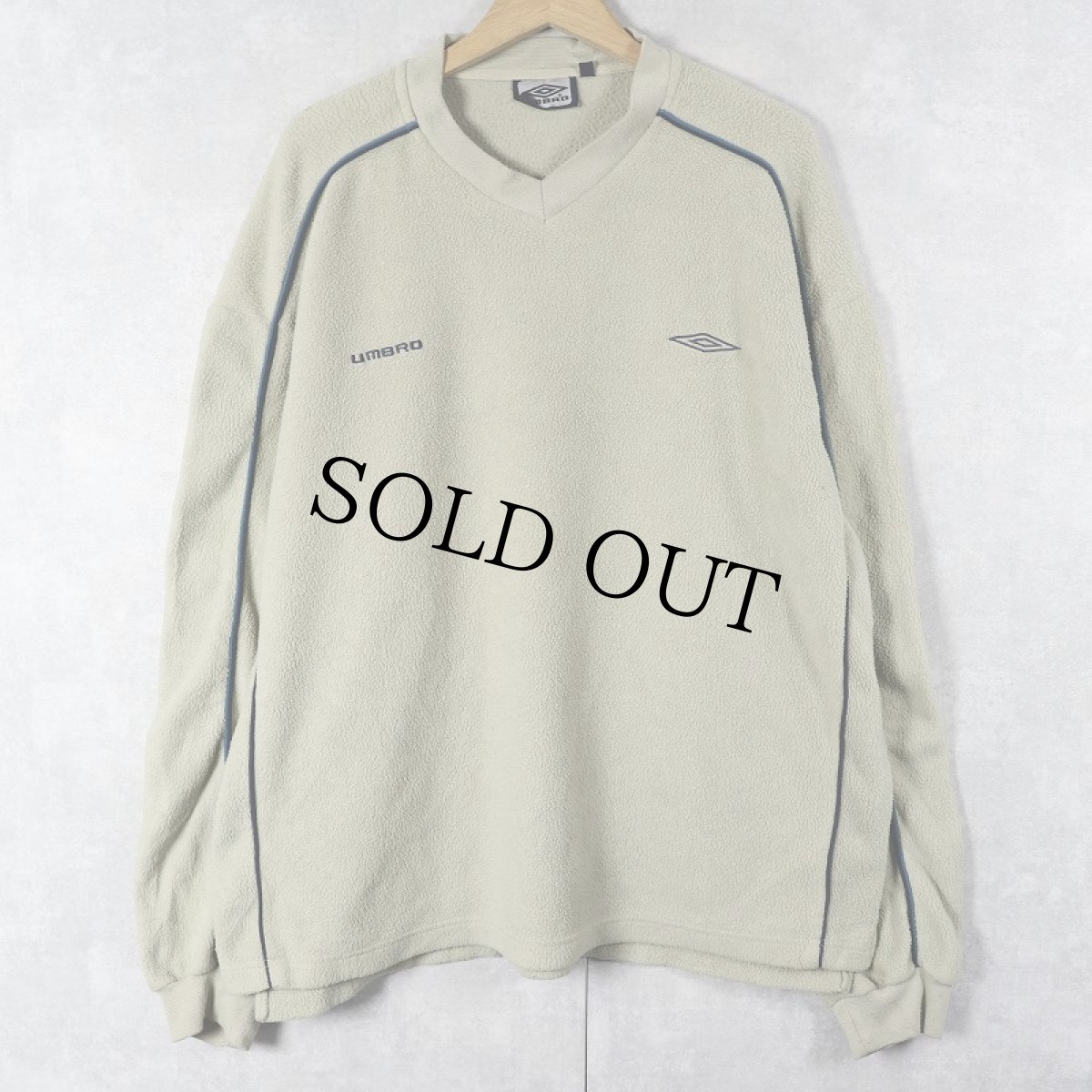 画像1: 90's UMBRO ロゴ刺繍 フリースプルオーバー XL (1)