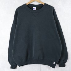 画像1: 90's RUSSELL ATHLETIC USA製 前V 無地スウェット BLACK XXL (1)
