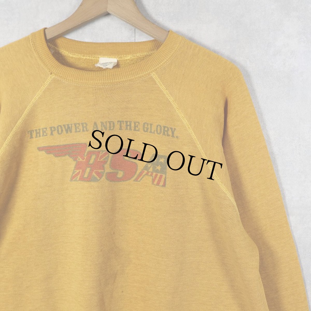 画像1: 60~70's VICTORIA PRODUCTS "THE POWER AND THE GLORY BSA" 染み込みプリントスウェット L (1)