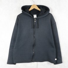 画像1: 90's RUSSELL ATHLETIC USA製 スウェットジップパーカー BLACK L (1)