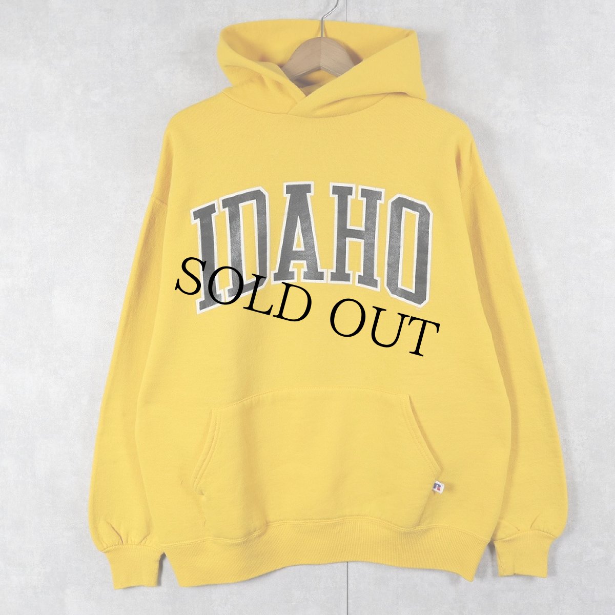 画像1: 90's RUSSELL ATHLETIC USA製 "IDAHO" プリント スウェットフーディー XL (1)