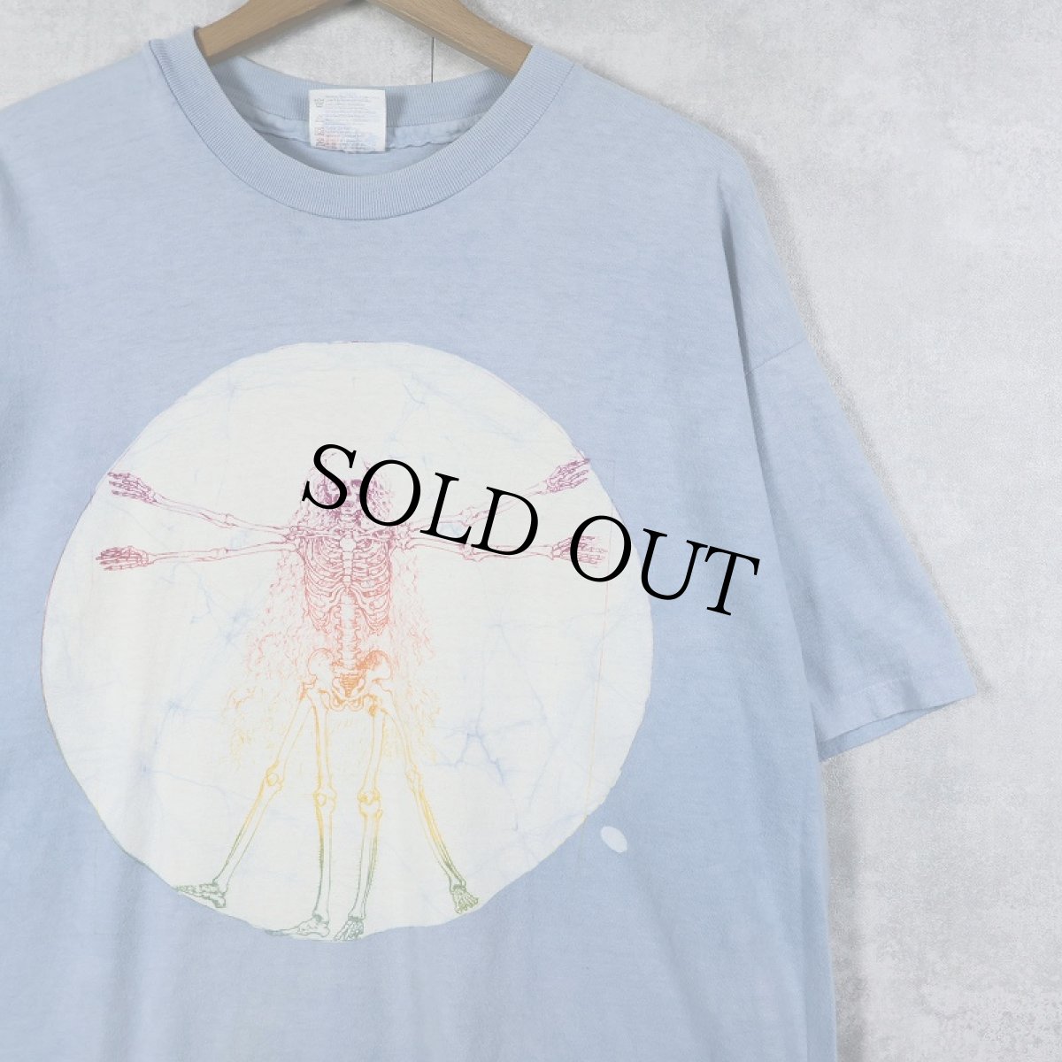 画像1: 90's USA製 ウィトルウィウス的人体図 パロディプリントTシャツ XL (1)