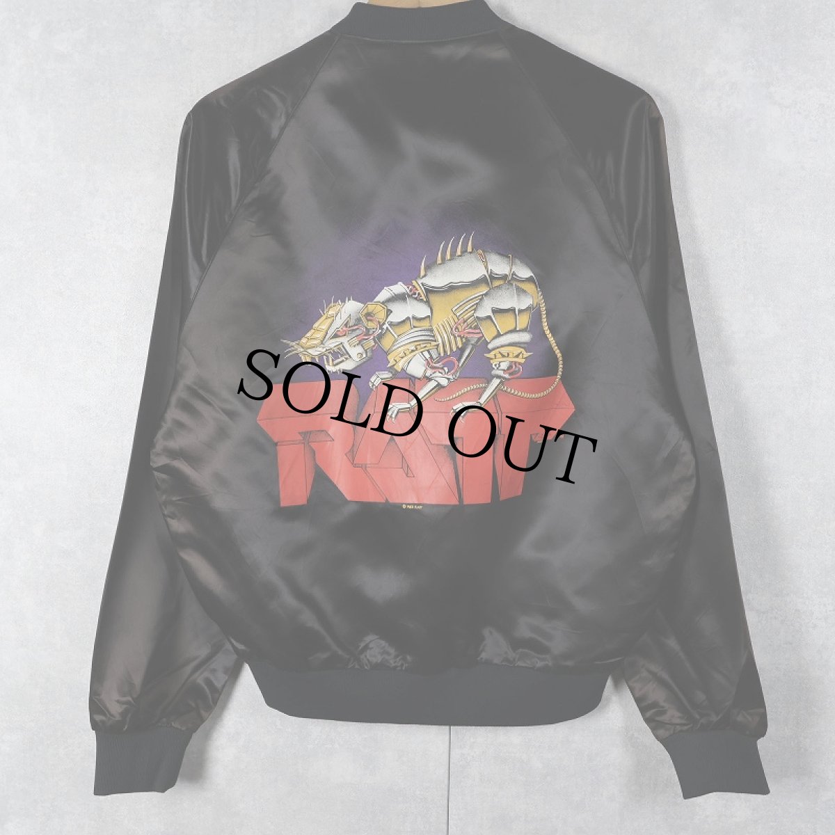 画像1: 1983 RATT メタルバンドサテンジャケット BLACK (1)