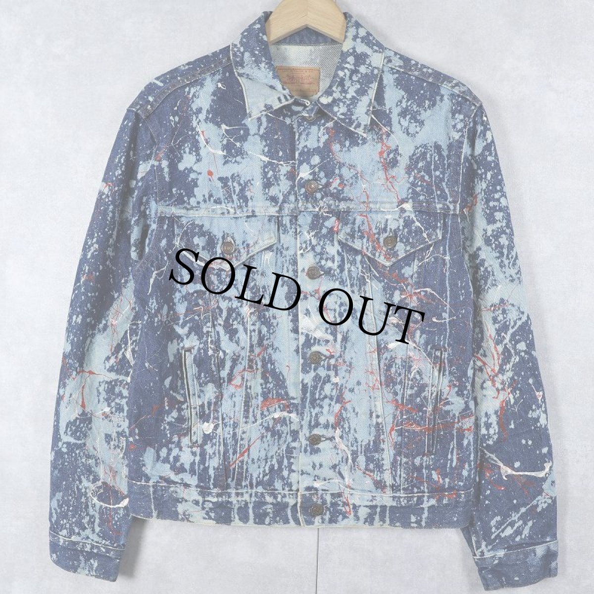 画像1: 80's Levi's USA製 70506-0216 ペンキペイント デニムジャケット SIZE38R (1)