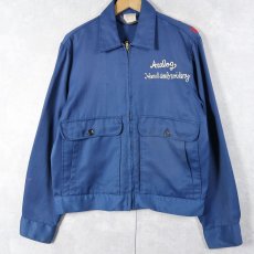 画像1: 60's TOPPMASTER "ANALOG hand embroidery" 猫目ボタン チェーン刺繍 ワークジャケット SIZE38R (1)