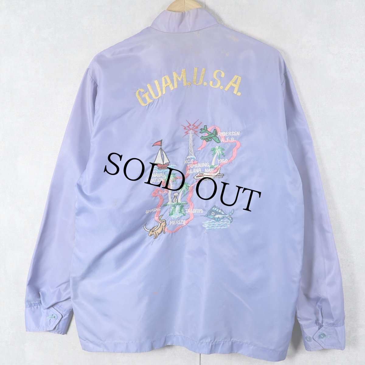 画像1: 60〜70's "GUAM U.S.A." スタンドカラー スーベニアジャケット L (1)