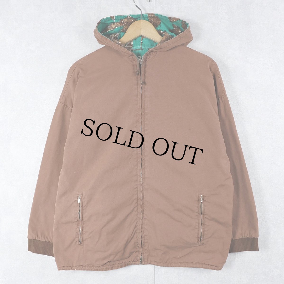 画像1: 〜70's リバーシブル コットンジップパーカー SIZE42 (1)