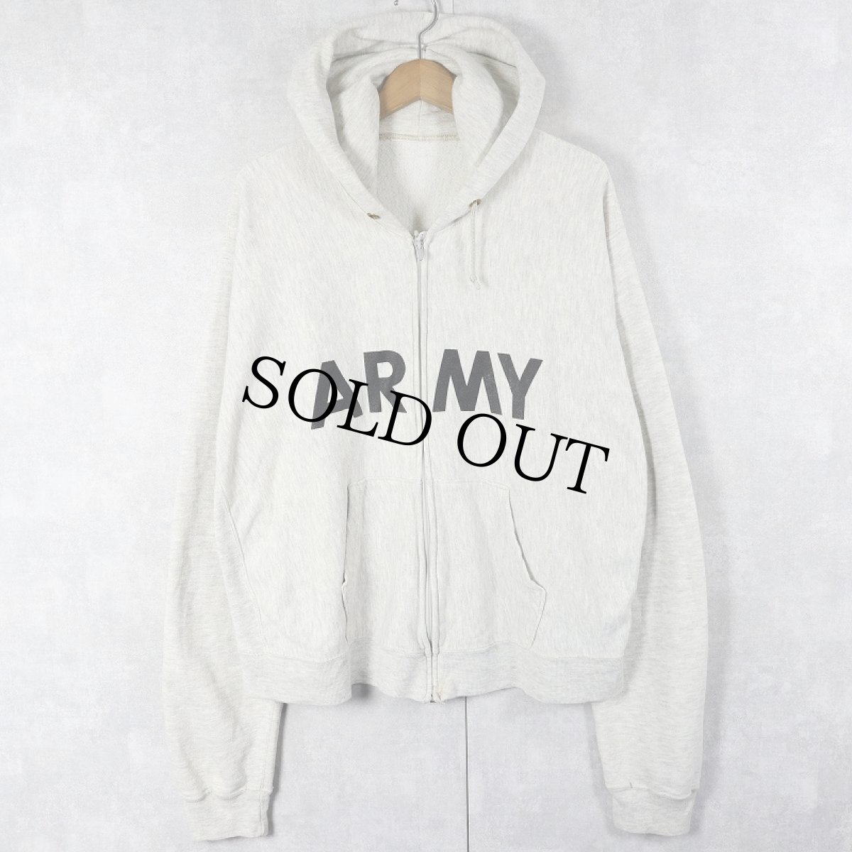 画像1: 80's〜 REVERSE WEAVE TYPE "ARMY" プリントスウェットジップパーカー (1)