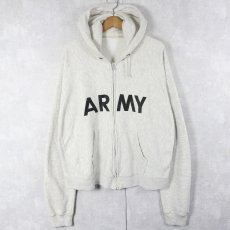 画像1: 80's〜 REVERSE WEAVE TYPE "ARMY" プリントスウェットジップパーカー (1)
