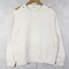 画像1: 80〜90's Champion 青刺繍タグ 前V 無地フェードスウェット (1)