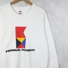 画像1: 90's USA製 "FEDERAL EXPRESS" 企業ロゴプリントスウェット XL (1)