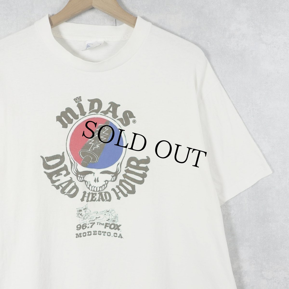 画像1: 80's GRATEFUL DEAD USA製 "MIDAS DEAD HEAD HOUR" ロックバンド ラジオ番組プリントTシャツ XL (1)