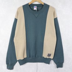 画像1: 90's RUSSELL ATHLETIC USA製 切り替えデザイン 前V スウェット M (1)