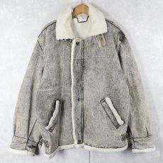 画像1: COTLER ケミカルウォッシュ ブラックデニムボアジャケット M (1)