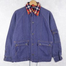 画像1: 70〜80's Valley Co バットダイ デニムジャケット L (1)