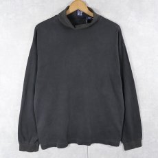 画像1: 90's GAP 無地 タートルネックロンT BLACK M (1)